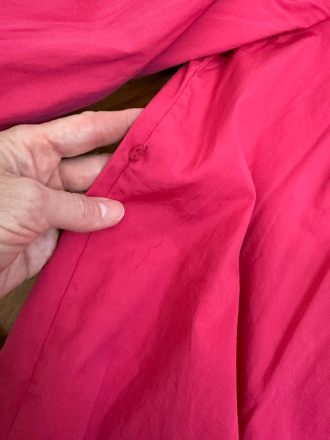 J.Crew Tie‑Sleeve Button‑Front Cotton Poplin Dress – Bright Pink SzXL NWT