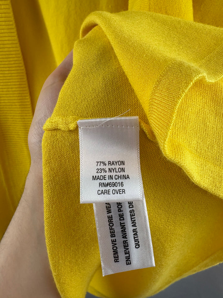 Women’s Laura Ashley Small Bright Yellow 3/4 Sleeve Cardigan