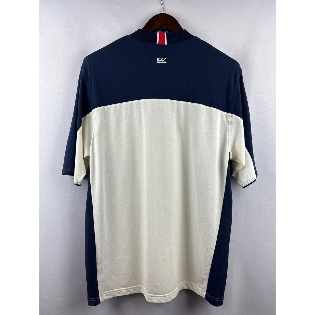 Men’s Cutter & Buck Large White & Navy Colorblock T-Shirt