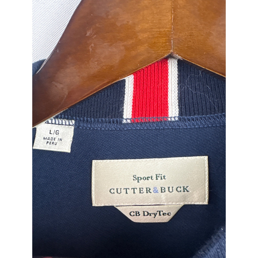 Men’s Cutter & Buck Large White & Navy Colorblock T-Shirt
