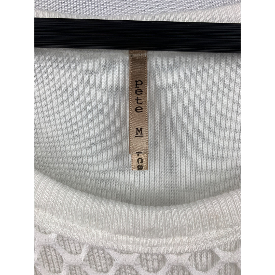 Women’s Pete White Mesh Dress Double Layered Size M