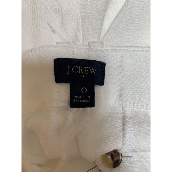 J.Crew Re-Imagined Womens Linen-Blend White Pants Size 10