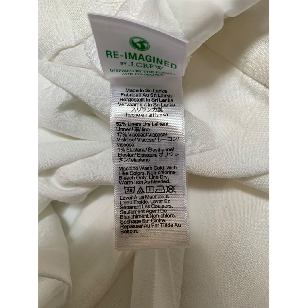 J.Crew Re-Imagined Womens Linen-Blend White Pants Size 10