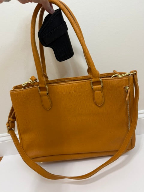 Tactica Elegant Protection Concealed Carry Satchel Butterscotch NWOT