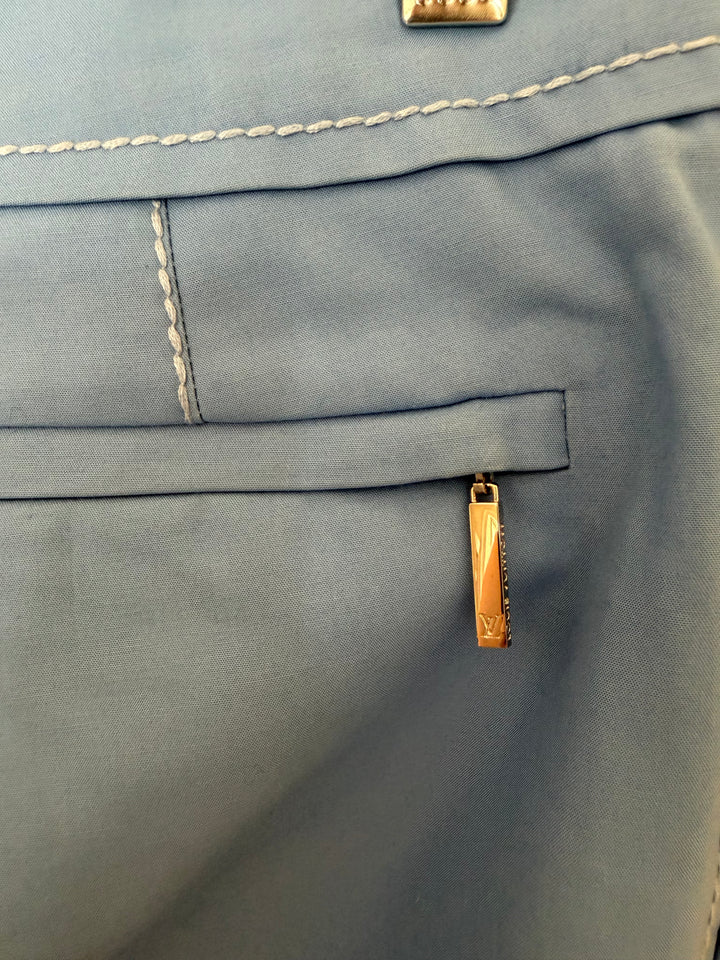 Vintage Louis Vuitton Marc Jacobs Era Blue Contrast Stitch Wide Leg Pants Size 38