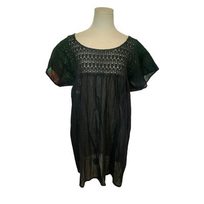 Women's El Interior Black Cotton Shirt -  Size XL