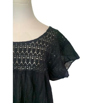 Women's El Interior Black Cotton Shirt -  Size XL