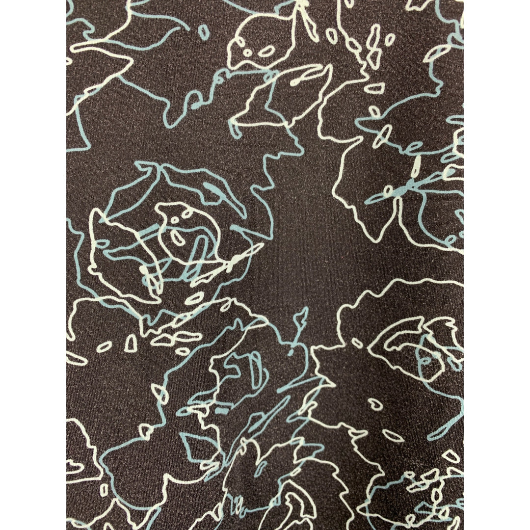 The Limited Womens V-Neck Sleeveless Top M Black Floral Abstract Nylon Spandex Blend