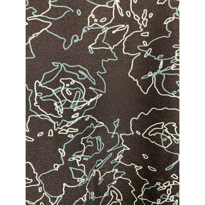 The Limited Womens V-Neck Sleeveless Top M Black Floral Abstract Nylon Spandex Blend