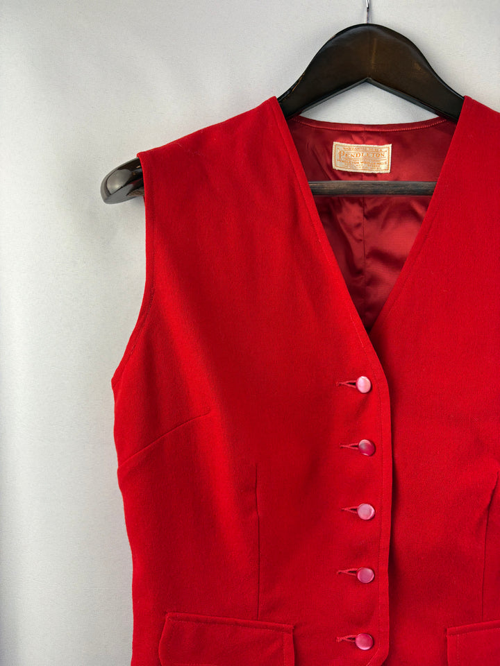 Women’s Pendleton Medium Bright Red Wool Vest