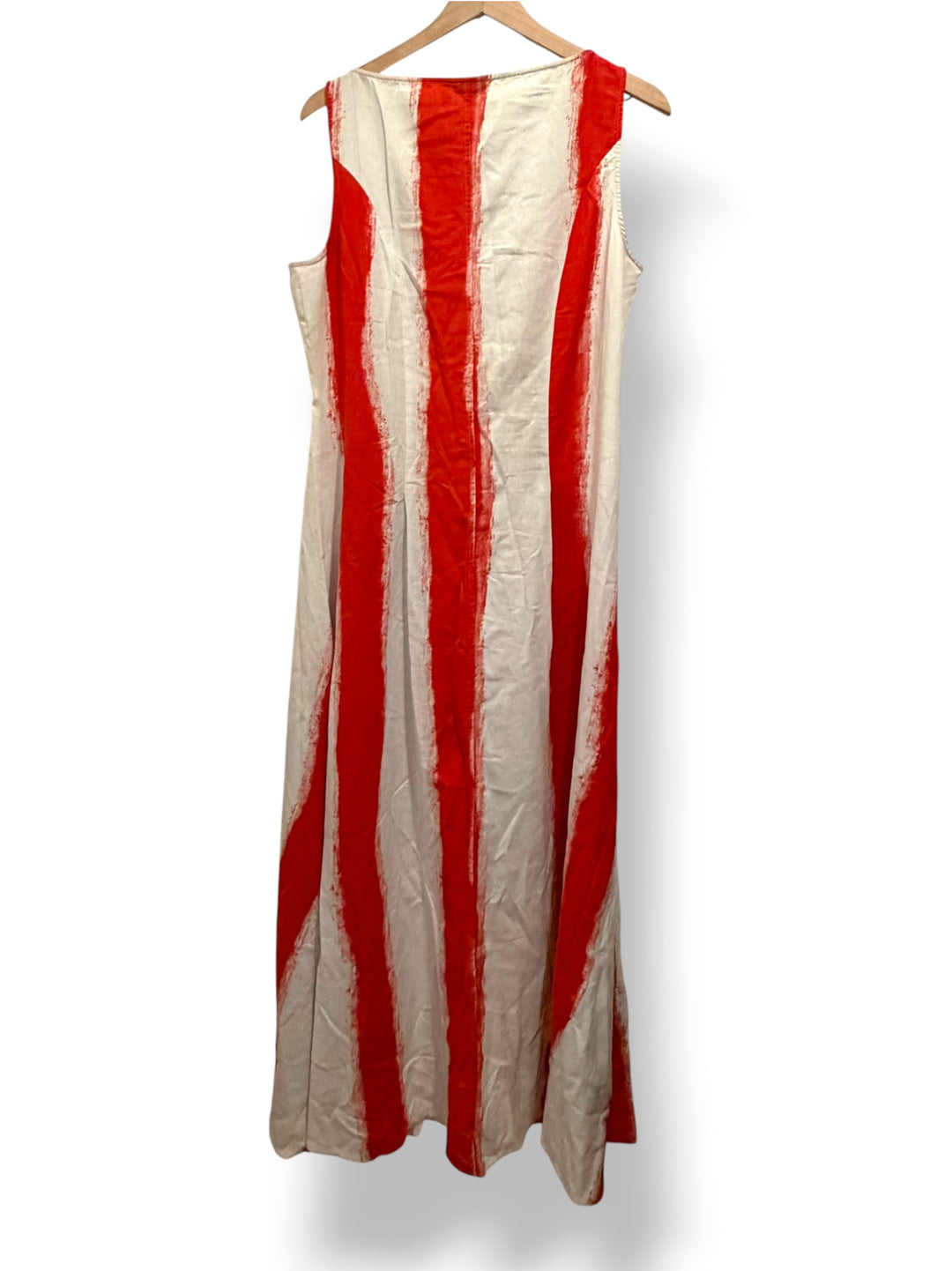 ASOS Design Red White Striped Cotton Linen Maxi Dress Size 10 NWT Resort Vacation
