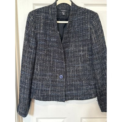 Women’s Louben Tweed Dark Blue Blazer Size 10