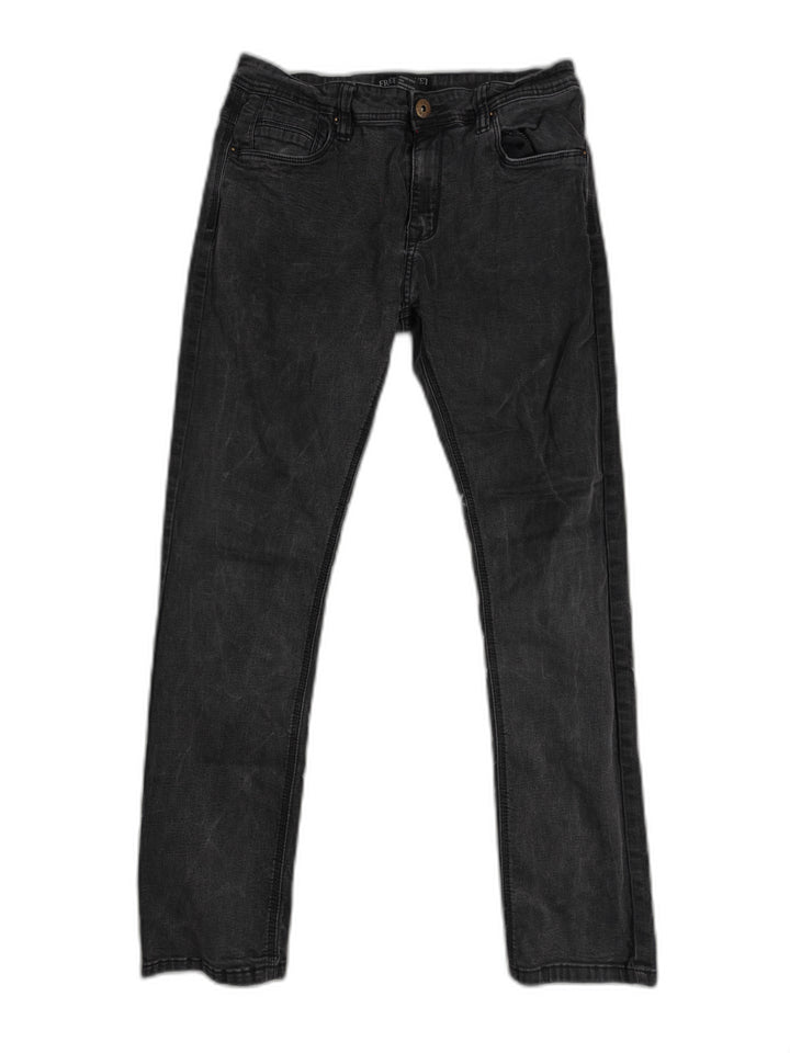 Mens Free Planet Straight Jeans Black 34x32
