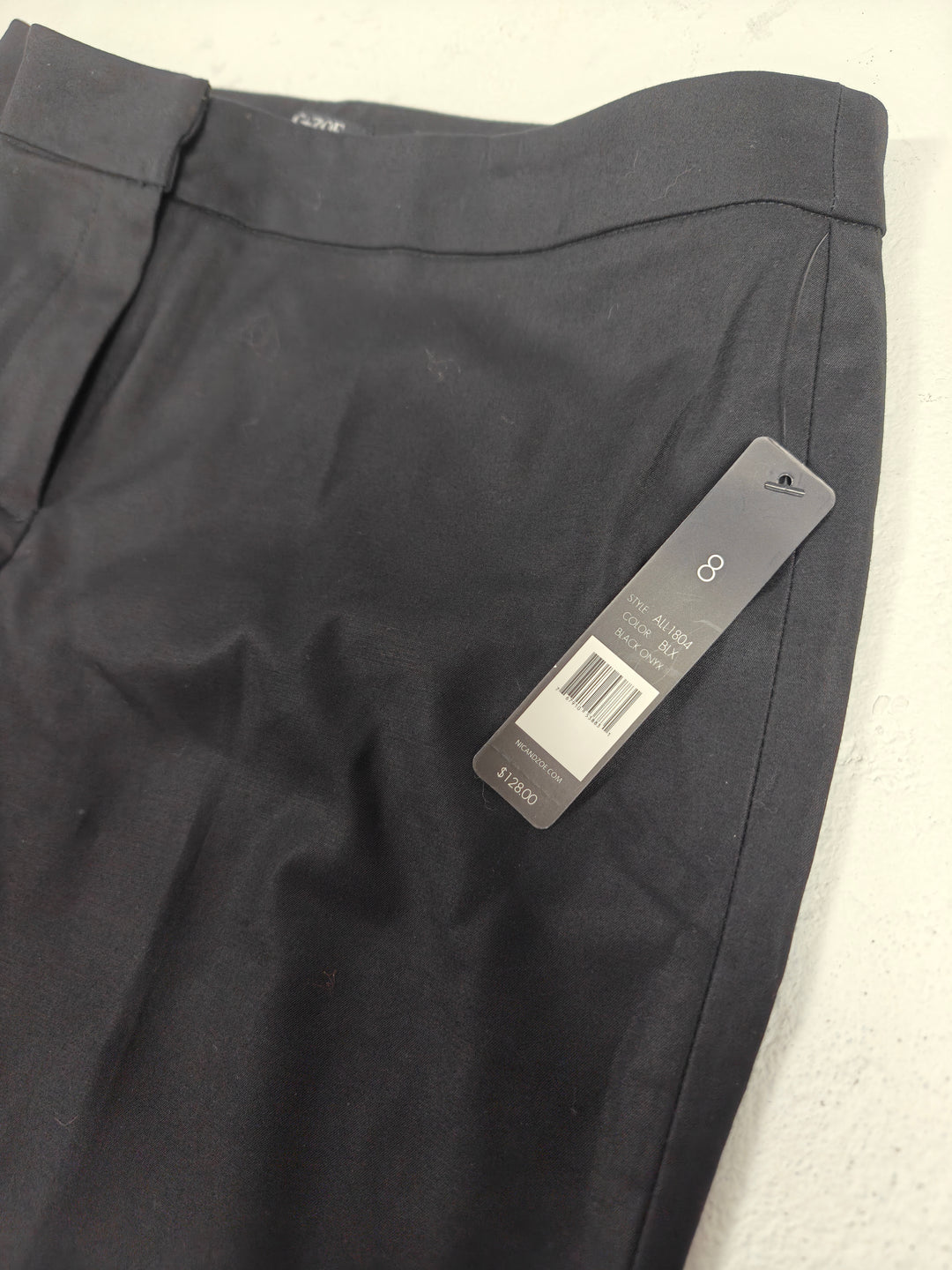 Womens NIC+ZOE Perfect Straight Leg Pants Black Size 8 NWT