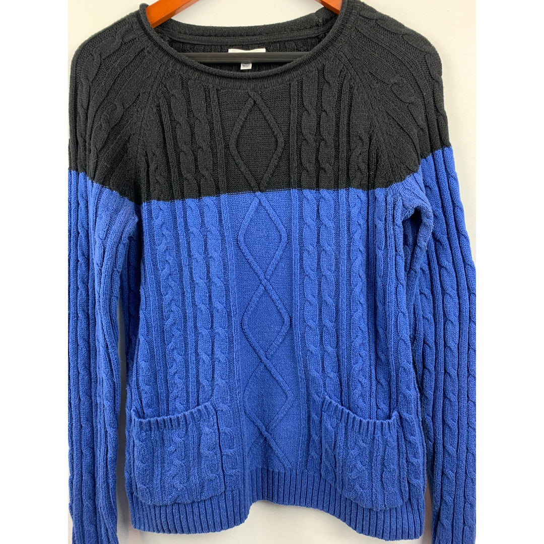 Croft & Barrow Womens Cable Knit Color Block Sweater XS