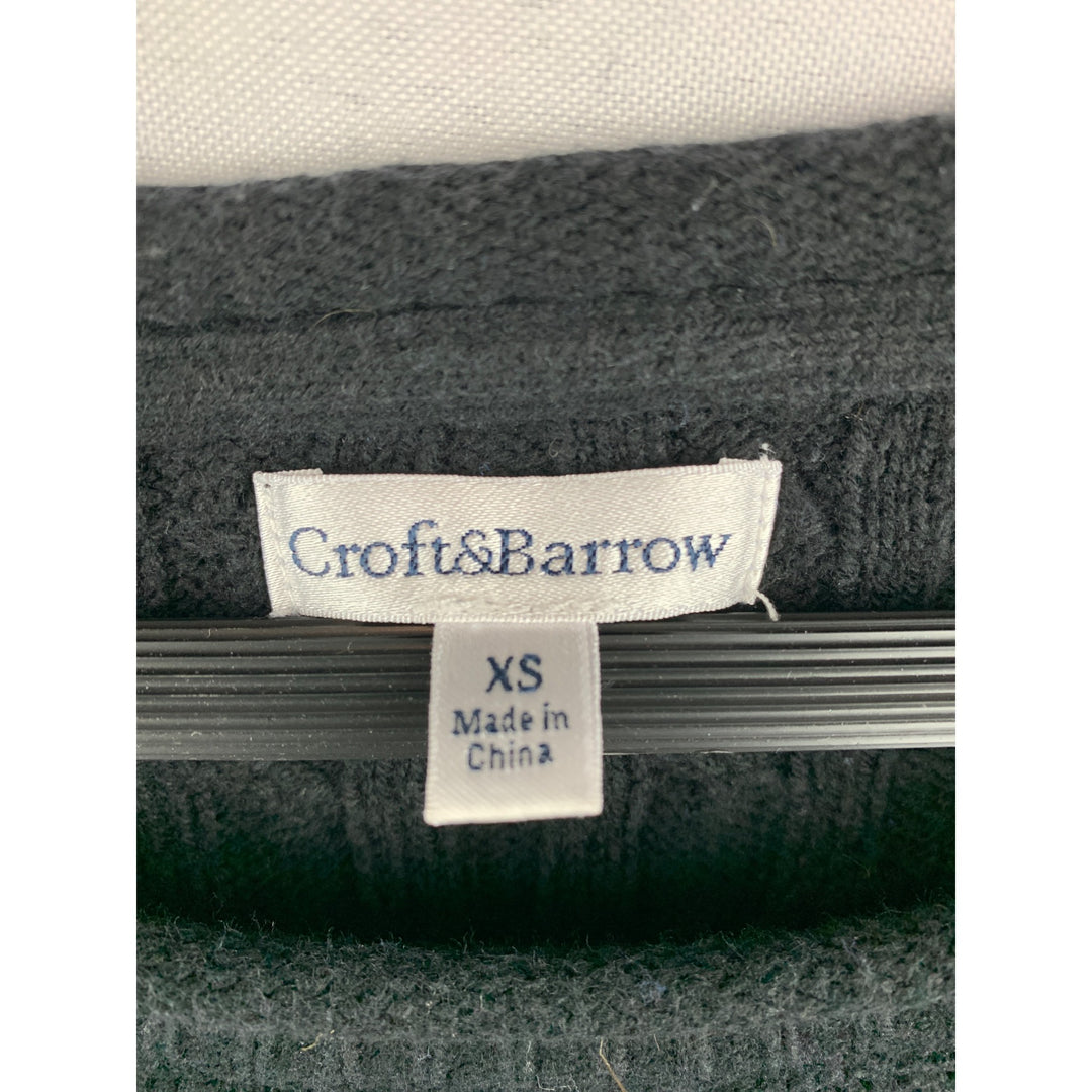 Croft & Barrow Womens Cable Knit Color Block Sweater XS