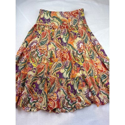 Chaps Womens Paisley Boho Maxi Skirt L