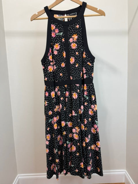 Torrid Floral Polka Dot Studio Knit Skater Dress Sz1X(14-16) NWT