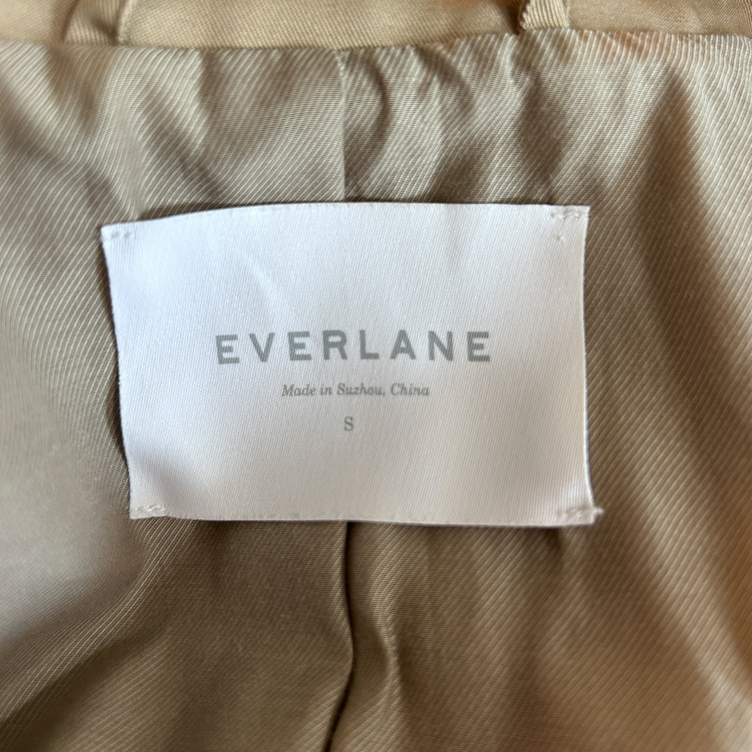 Everlane Small The Modern Trenchcoat Women's Double Breasted Preppy Khaki Long Belted