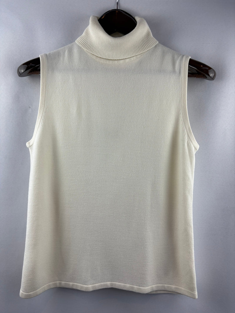 Women’s Sag Harbor Cream Sleeveless Turtleneck
