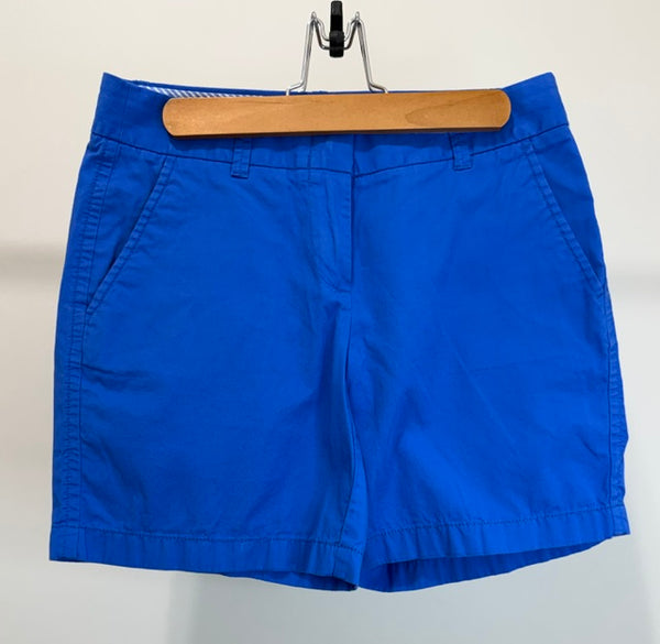 J.Crew Broken‑In Chino Shorts – Vibrant Blue, 100% Cotton, Sz2