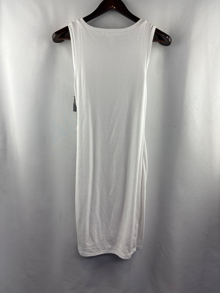 Women’s Leith Large White Ruched Midi Bodycon Dress