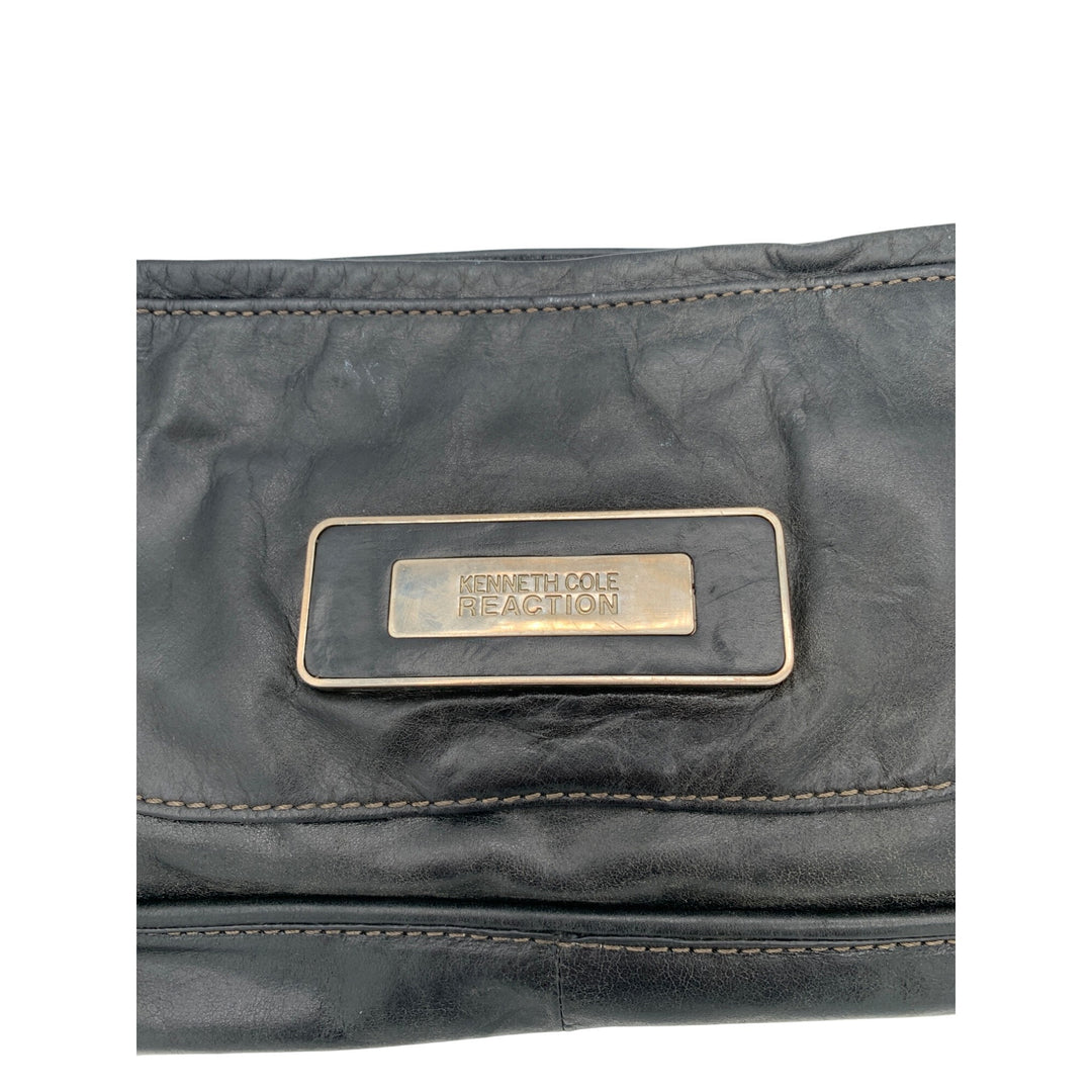 Kenneth Cole Reaction Black Leather Shoulder Bag