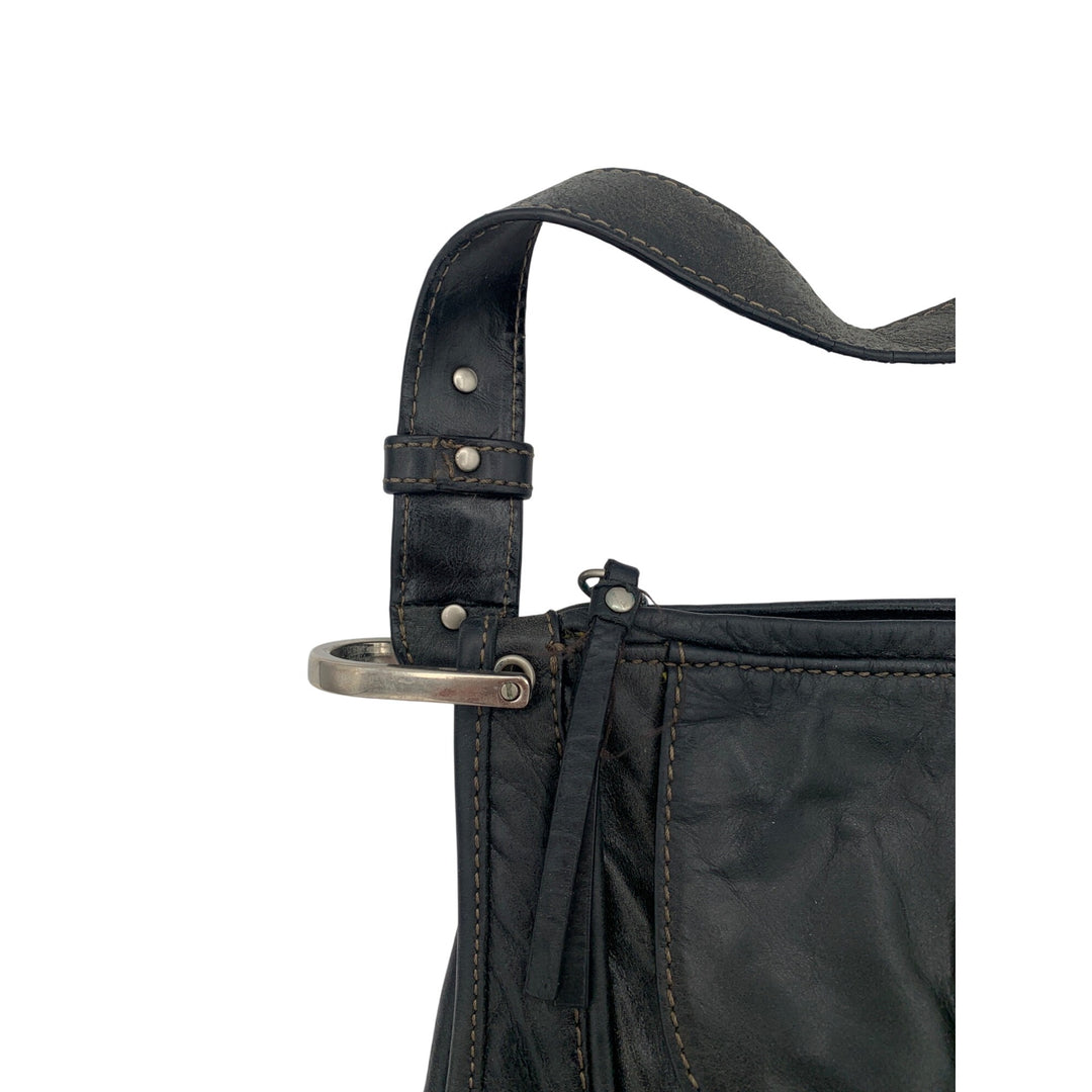 Kenneth Cole Reaction Black Leather Shoulder Bag
