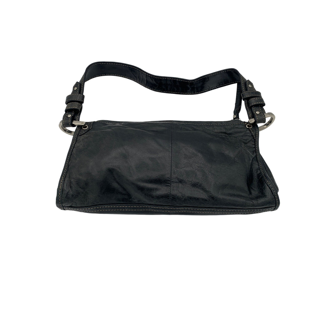 Kenneth Cole Reaction Black Leather Shoulder Bag