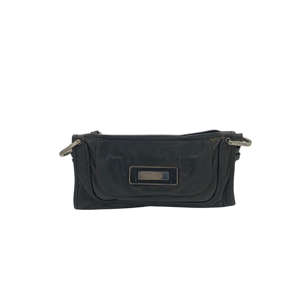 Kenneth Cole Reaction Black Leather Shoulder Bag