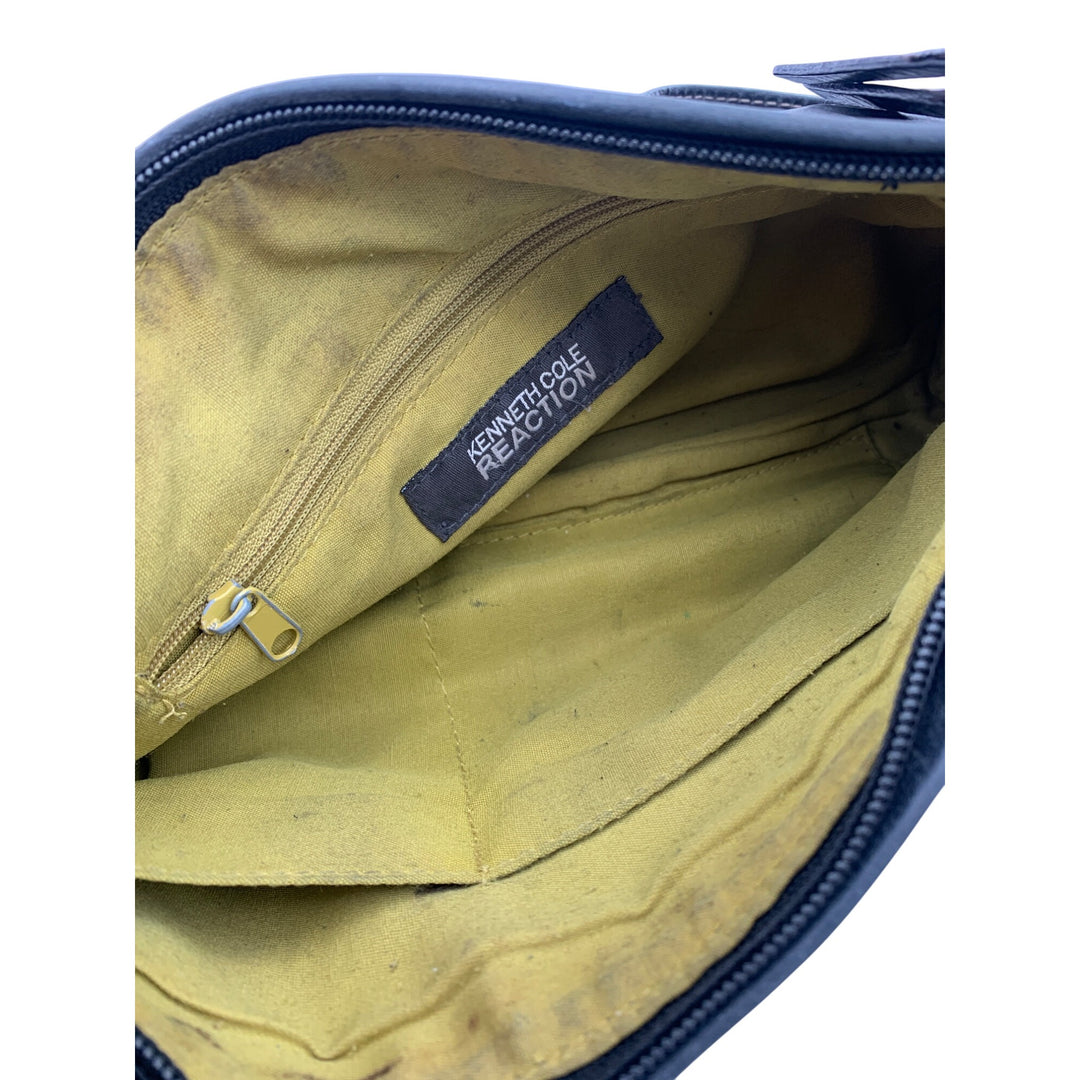 Kenneth Cole Reaction Black Leather Shoulder Bag