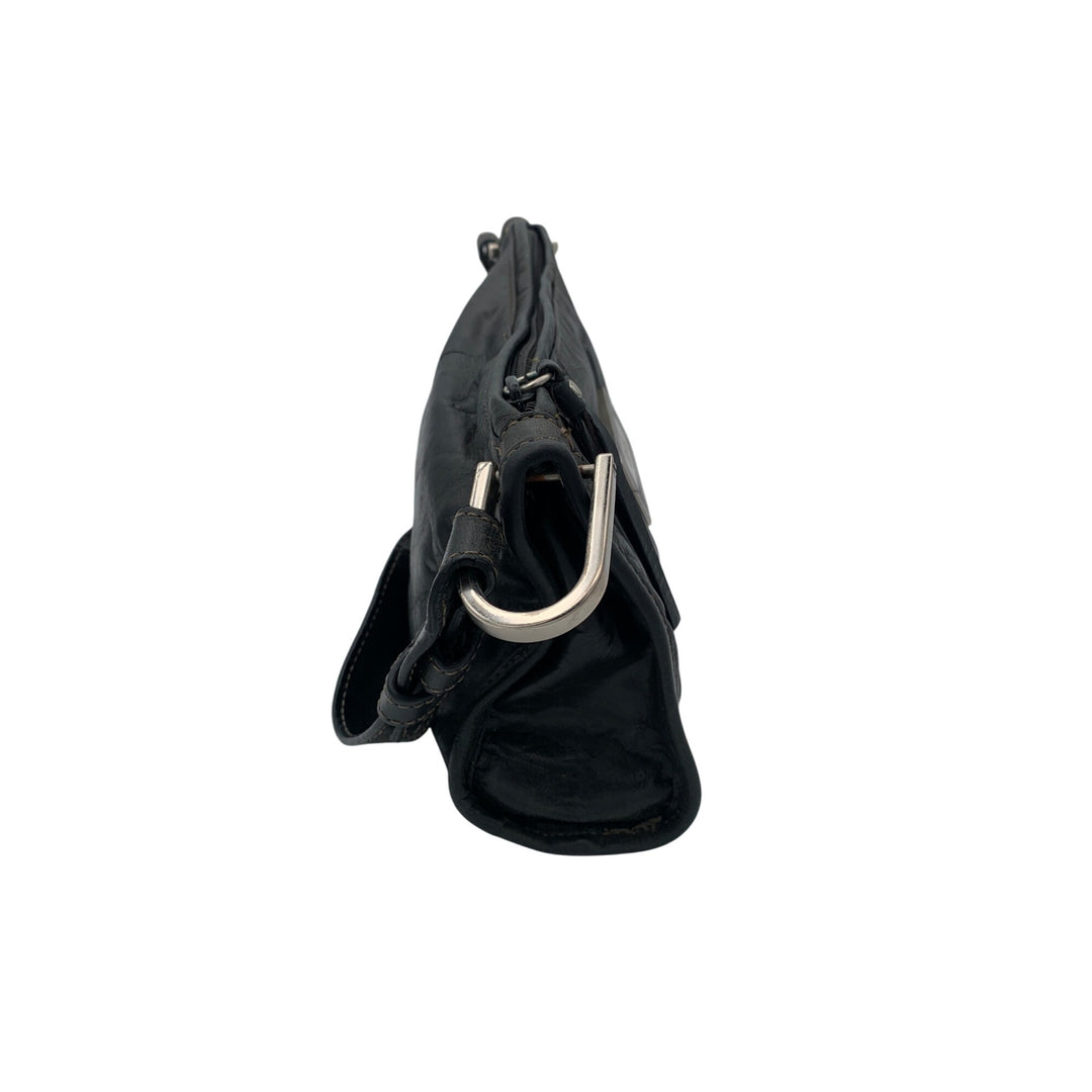 Kenneth Cole Reaction Black Leather Shoulder Bag