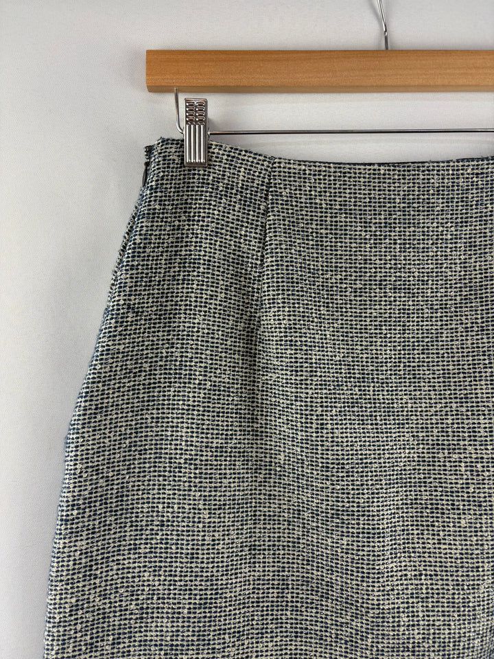 Women’s Banana Republic Size 4 Cream & Blue Pencil Skirt
