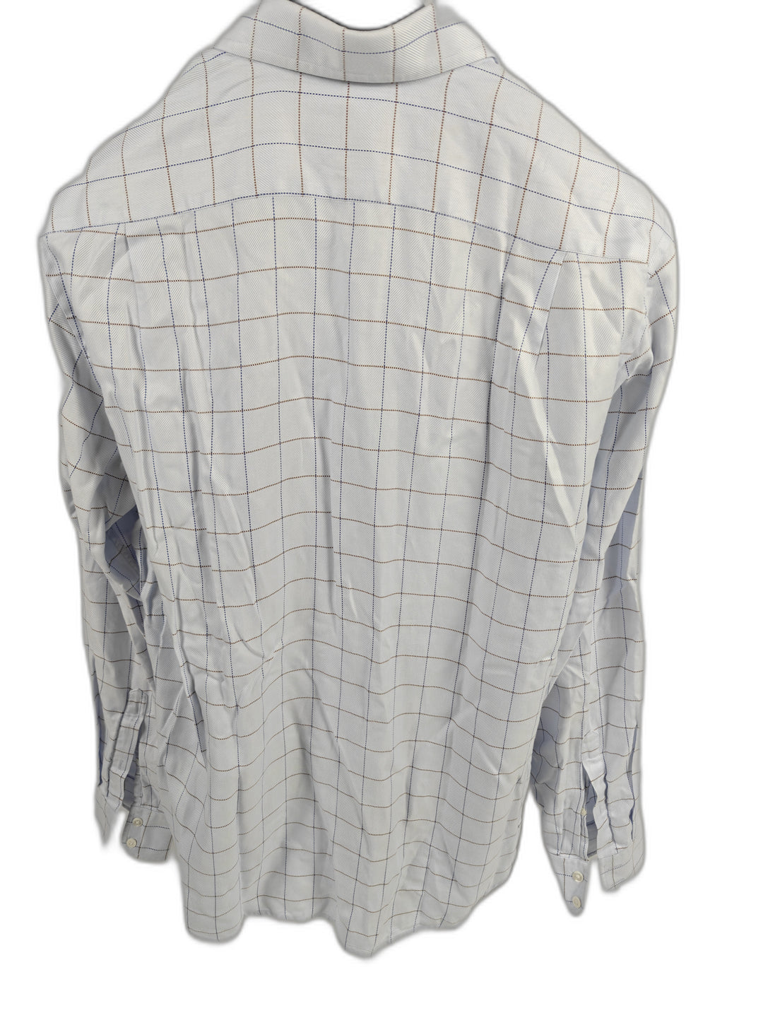 Mens Façonnable Button Down Shirt White Plaid Size L