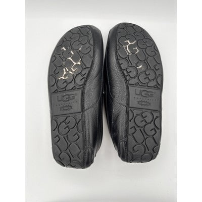 Men’s UGG Black Ascot Leather Slipper Sz 10
