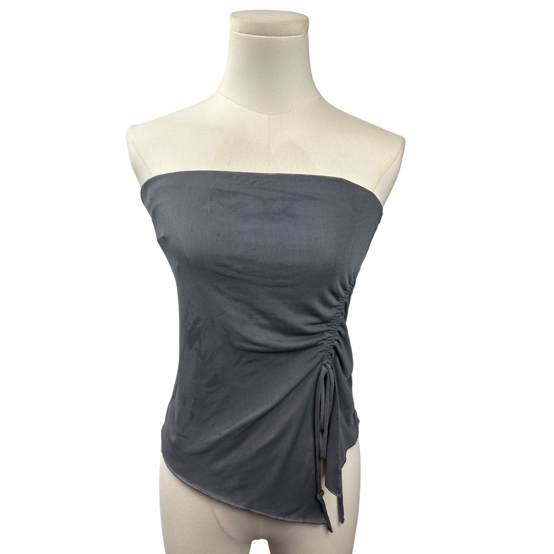 Women’s Garage Medium Grey Mesh Bandeau Top w/ Side Cinch
