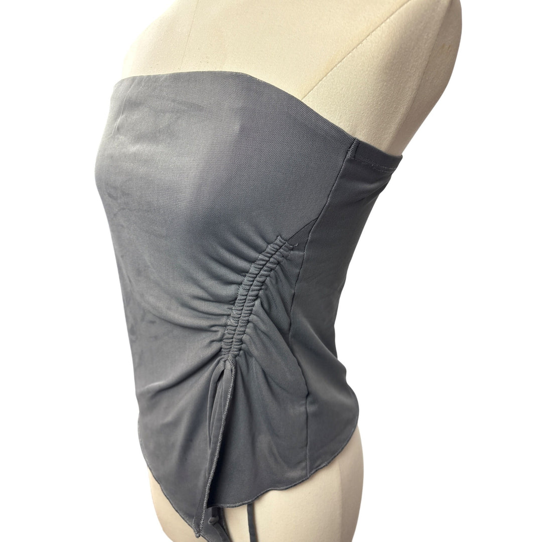 Women’s Garage Medium Grey Mesh Bandeau Top w/ Side Cinch