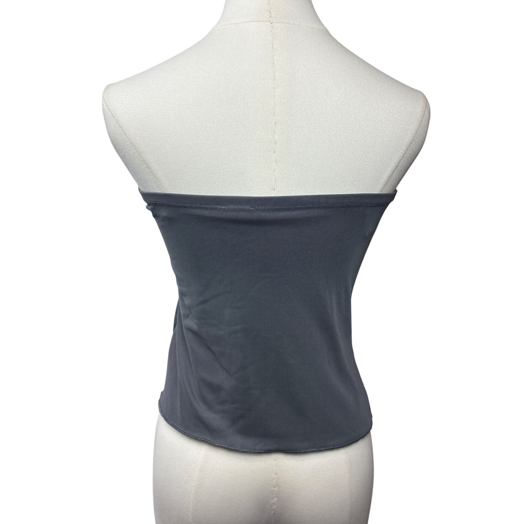 Women’s Garage Medium Grey Mesh Bandeau Top w/ Side Cinch