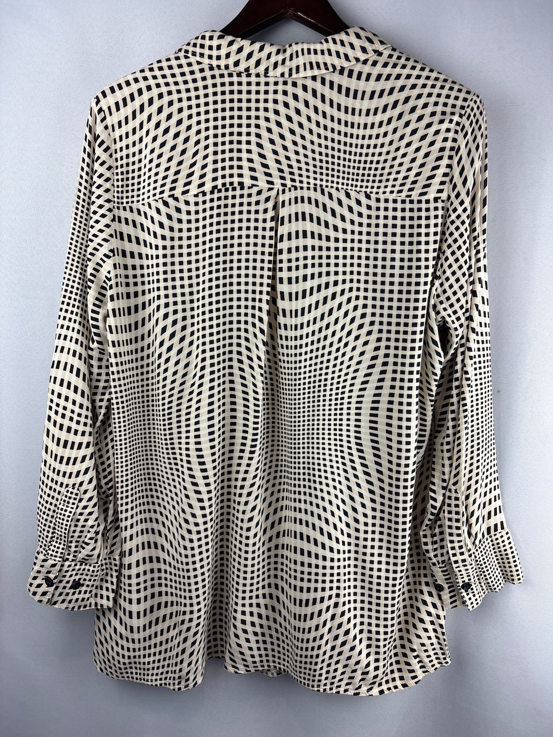 Women’s Ulla Popken Size 16/18 Cream Beige Black Patterned Blouse