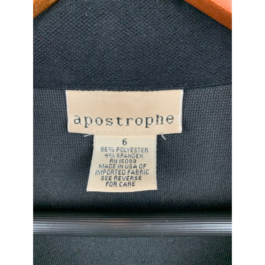 Apostrophe Womens Button-Up Blazer Jacket Size 6 Black