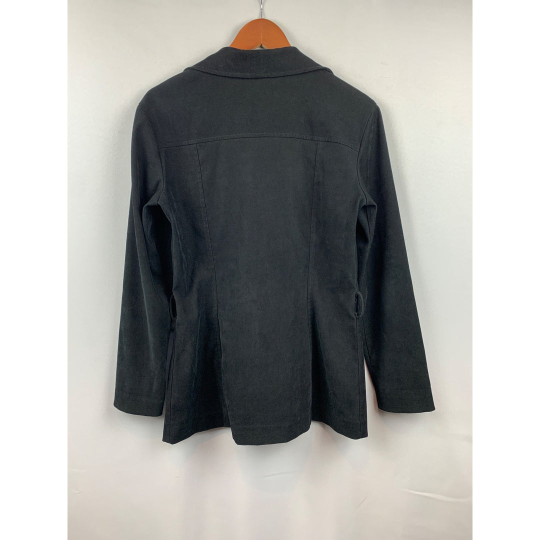 Apostrophe Womens Button-Up Blazer Jacket Size 6 Black