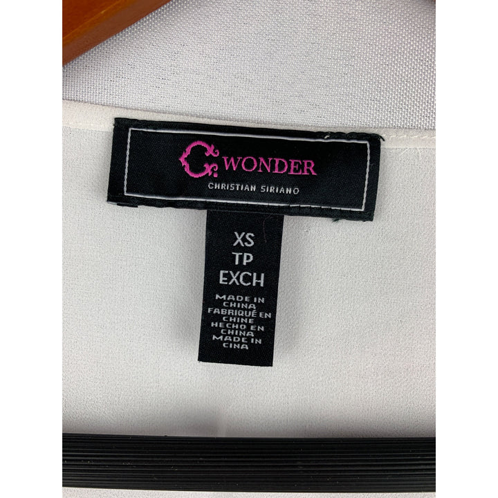 C. Wonder Christian Siriano XS White Sheer Open Front Cardigan With Gold Button Detail