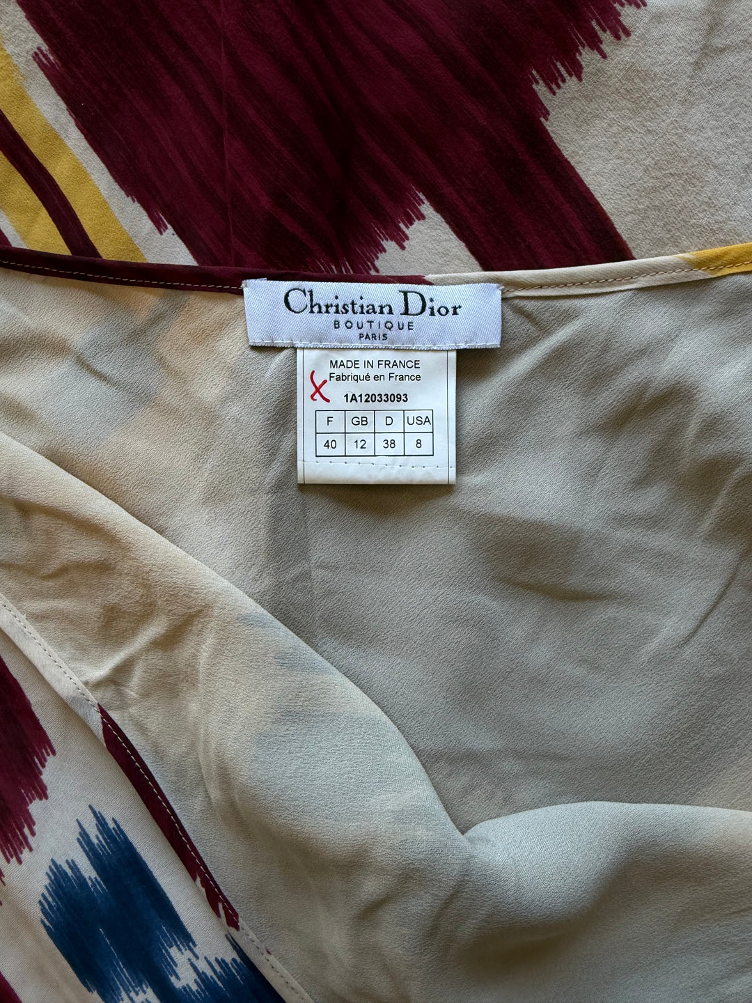 Archival Christian Dior by John Galliano Silk Abstract Print Bias Midi Skirt