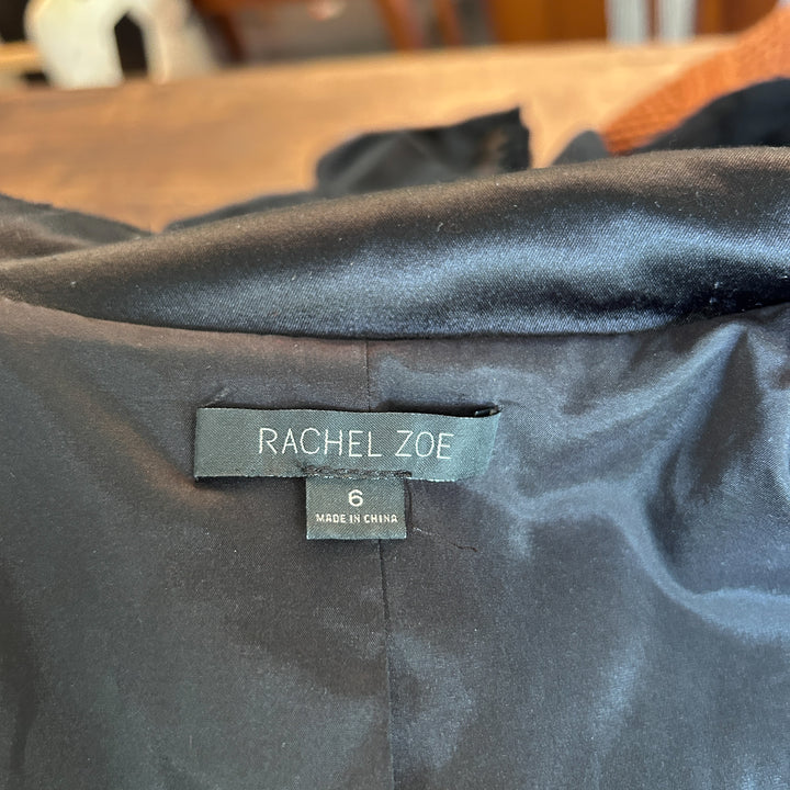 Rachel Zoe Women's Blazer Size 6 Velvet Elegant Chic Single Button Preppy Academia