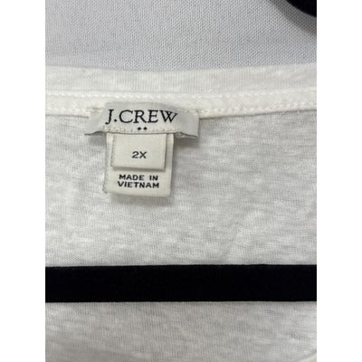 J.Crew Womens Tie-Front Sleeveless Top 2X White Lightweight Cotton Blend