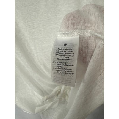 J.Crew Womens Tie-Front Sleeveless Top 2X White Lightweight Cotton Blend