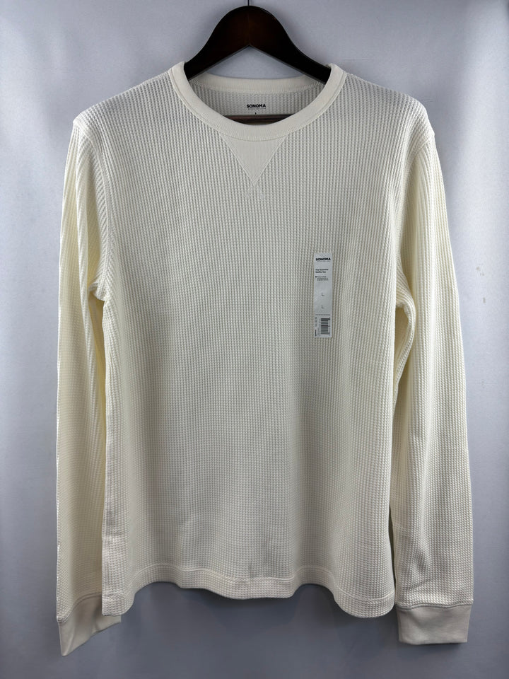 Men’s Sonoma Large Cream Long Sleeve Shirt