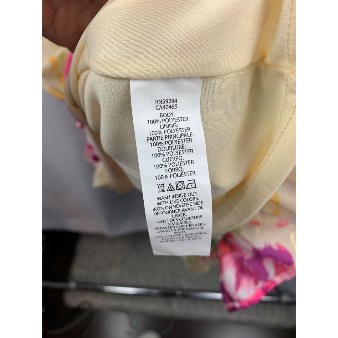 Women's Place Yellow Floral Off the Shoulder Dress Size L