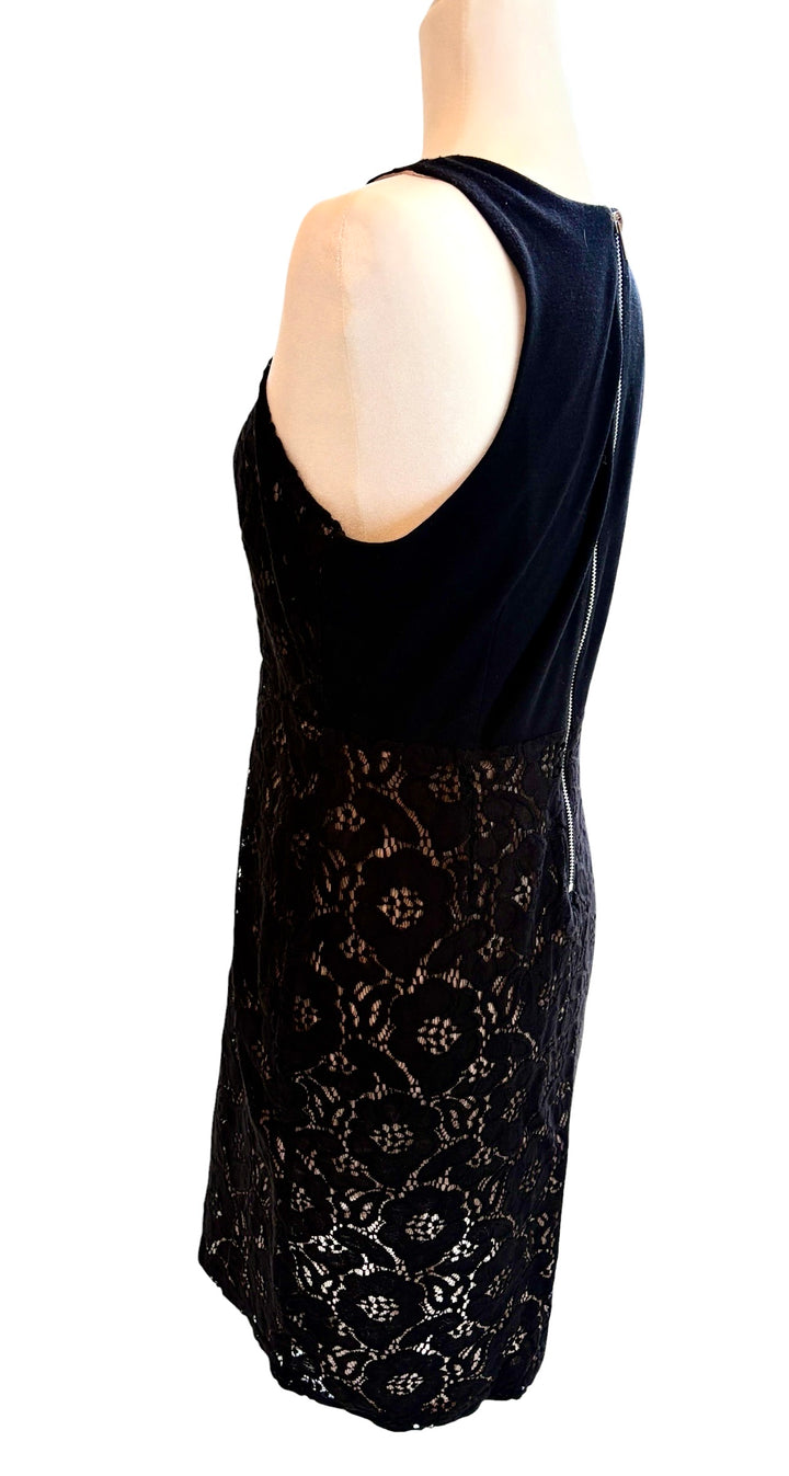 H&amp;M Black Lace Floral Sheath Midi Women&