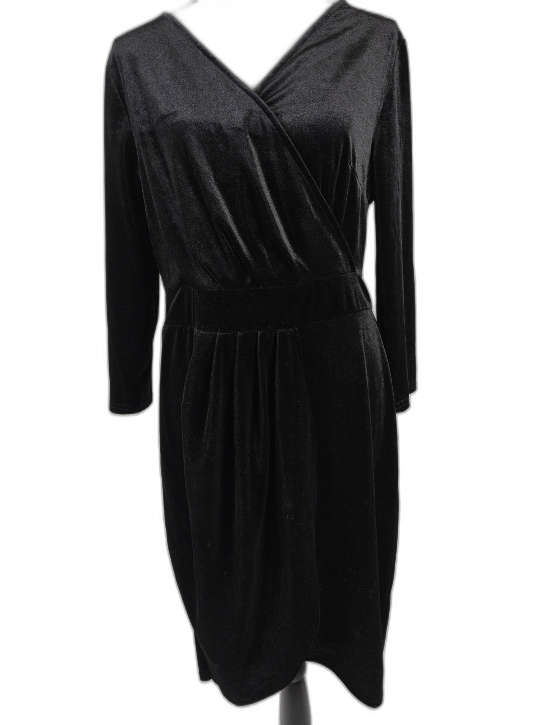 Women’s InsNova Velvet Wrap Dress Black Size L NWT